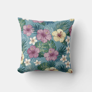 Almohada decorativa floral tropical brillante