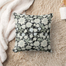 Almohada decorativa floral verde plateado