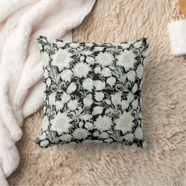 Almohada decorativa floral verde plateado