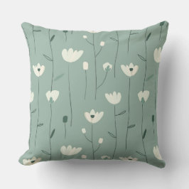Almohada decorativa floral verde turquesa