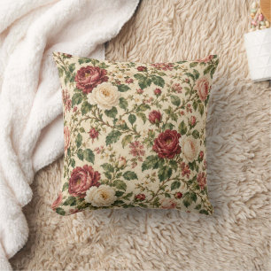 Almohada decorativa floral Vintage English Rose Ga