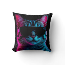 Almohada decorativa gato neón
