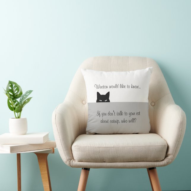 Almohada Decorativa Gato Sigiloso Winston Quisiera (Silla)
