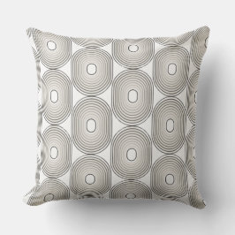 Almohada decorativa geométrica de círculo negro y 