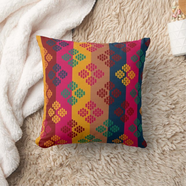 Almohada Decorativa Geométrica Ikat Multicolor (Manta)