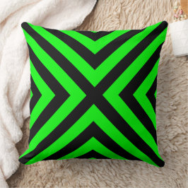 Almohada decorativa geométrica verde neón