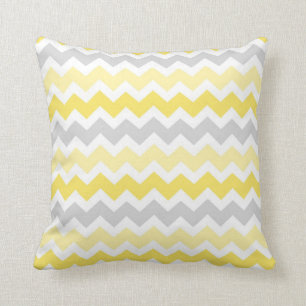 Almohada decorativa gris de Chevron del limón