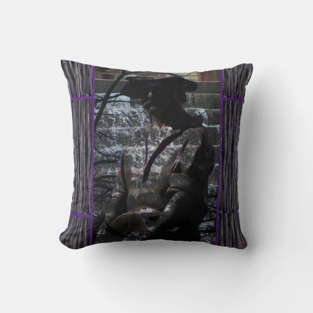 Almohada decorativa gris negra púrpura para sofá (Anverso)