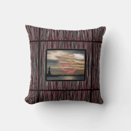Almohada Decorativa Gris Negra Roja para Sofá
