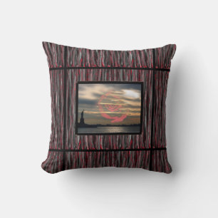 Almohada Decorativa Gris Negra Roja para Sofá
