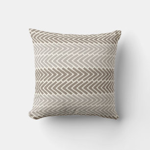 Almohada decorativa gris taupe con flujo de flecha