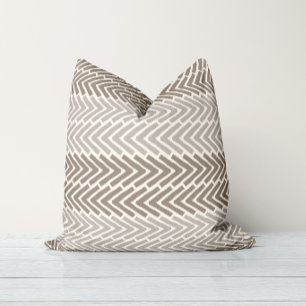Almohada decorativa gris taupe con flujo de flecha