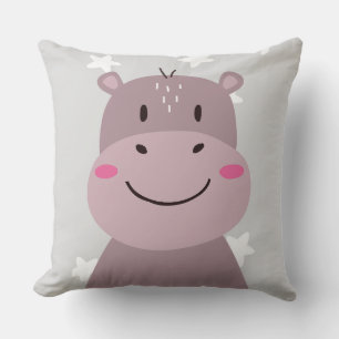 Almohada Decorativa Hipopótamo Lindo Rosado Estrel
