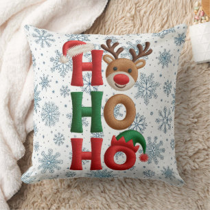 Almohada Decorativa Ho Ho Ho Copos de Nieve