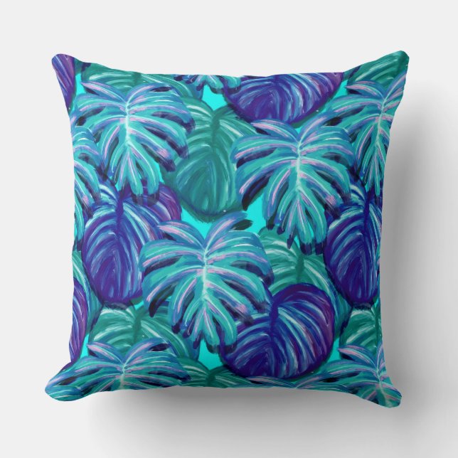 Almohada Decorativa-Hojas Tropicales (Anverso)