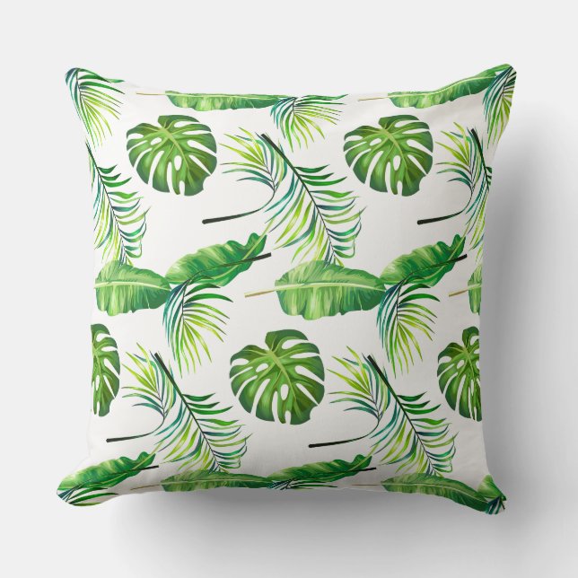 Almohada Decorativa-Hojas Tropicales (Anverso)