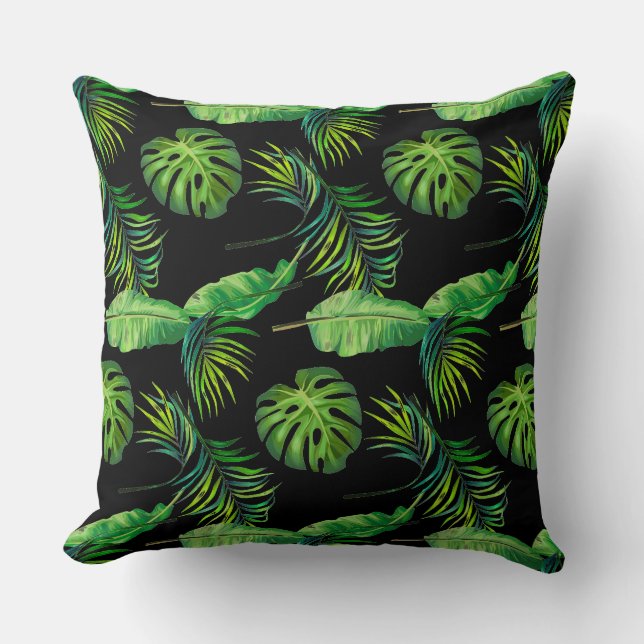 Almohada Decorativa-Hojas Tropicales (Anverso)
