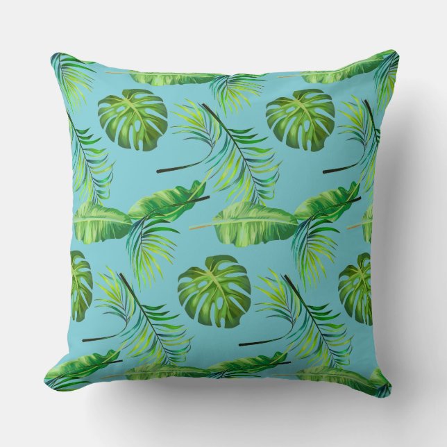 Almohada Decorativa-Hojas Tropicales (Anverso)