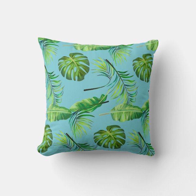 Almohada Decorativa-Hojas Tropicales (Anverso)