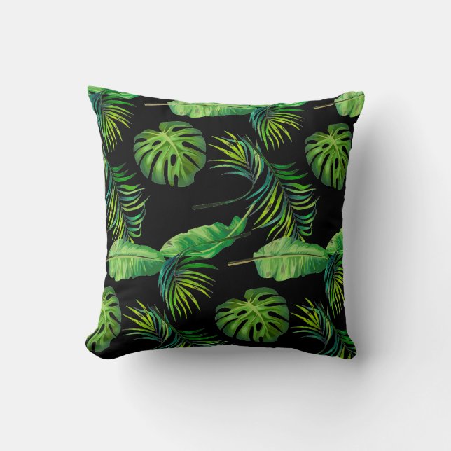 Almohada Decorativa-Hojas Tropicales (Anverso)