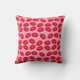 Almohada Decorativa Impresa Besos Rosados Amor