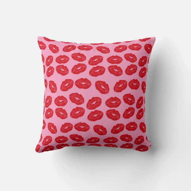 Almohada Decorativa Impresa Besos Rosados Amor (Reverso)