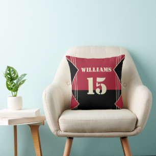 Almohada decorativa inspirada en Red and Black Spo