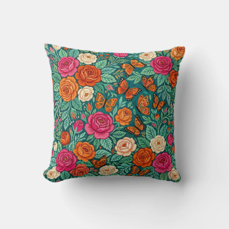 Almohada decorativa Jardín de Rosas Escandinavo