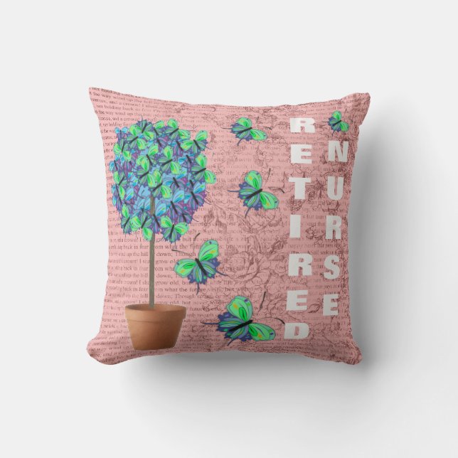 Almohada decorativa jubilada de la mariposa de la (Anverso)