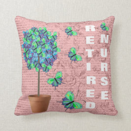 Almohada decorativa jubilada de la mariposa de la