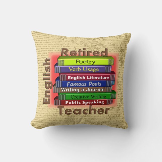 Almohada decorativa jubilada del profesor de (Anverso)