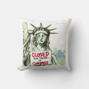 Almohada Decorativa Lady Liberty Cerrada Triste/Di