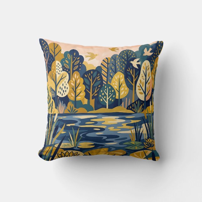 Almohada decorativa Lakeside Forest – 10 (Anverso)