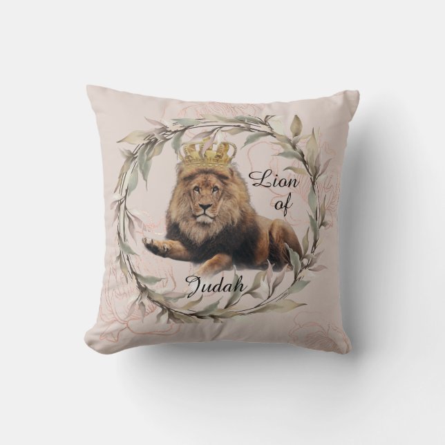 Almohada decorativa León de Judá Rev. 5:5 (Anverso)