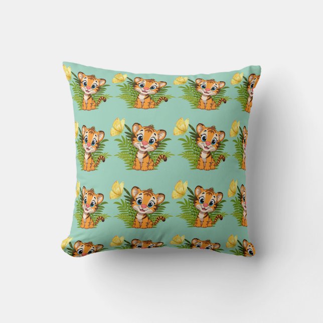 Almohada decorativa Little Tiger & Butterfly (Anverso)