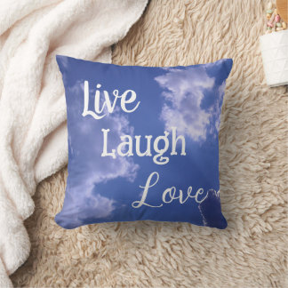 Almohada decorativa Live Laugh Love | Cielo azul c