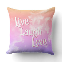 Almohada Decorativa Live Laugh Love | Nubes Rosada