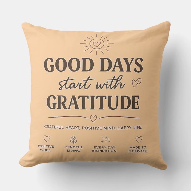Almohada Decorativa 'Los Buenos Días Comienzan Con (Anverso)