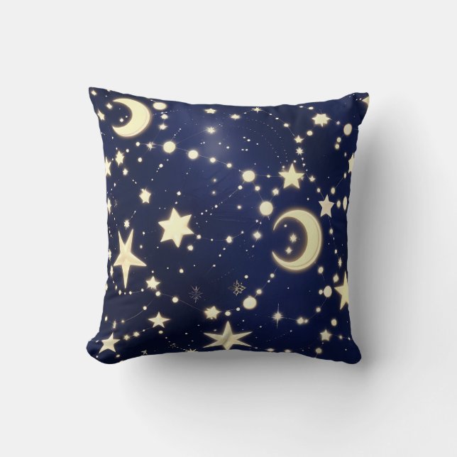 Almohada Decorativa – Luna Celeste de Terciopelo d (Anverso)