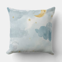 Almohada decorativa Luna de Acuarela Azul – Escane