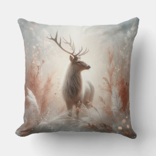 Almohada decorativa majestuosa de ciervo de invier