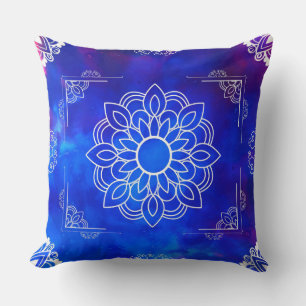 Almohada decorativa Mandala Azul