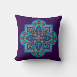 Almohada decorativa - mandala azul y morado