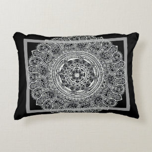 Almohada decorativa Mandala Negra