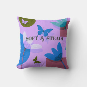 Almohada Decorativa Mariposa Floral Suave y Consta