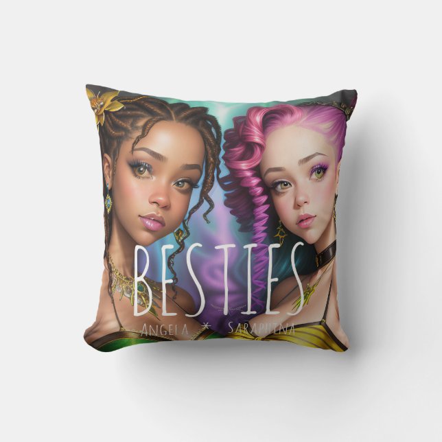 Almohada Decorativa Mejores Amigas Por Siempre (Anverso)