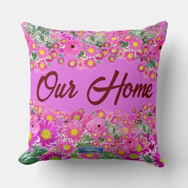 Almohada Decorativa (Mezcla de Flor Rosa)RFPMDesig (Anverso)