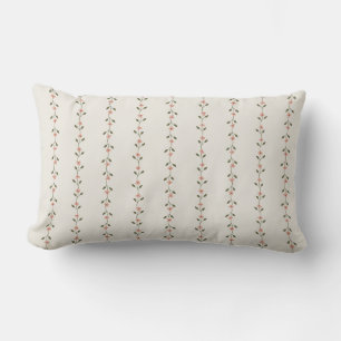 Almohada decorativa minimalista con rayas florales