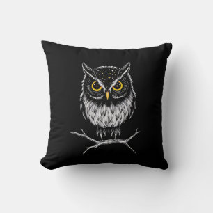 Almohada decorativa minimalista de búho fantasma