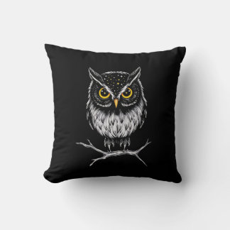 Almohada decorativa minimalista de búho fantasma